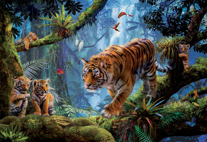 Bild: 8412668176621 | Tiger in den Bäumen (Puzzle) | Spiel | In Spielebox | Unbestimmt