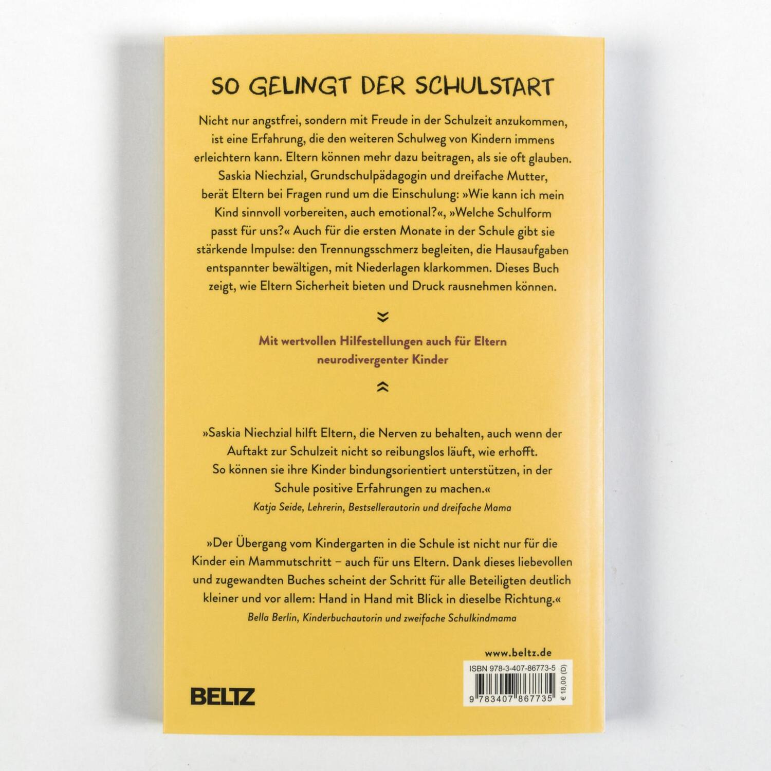 Rückseite: 9783407867735 | Hallo Schulanfang! | Saskia Niechzial | Taschenbuch | 272 S. | Deutsch