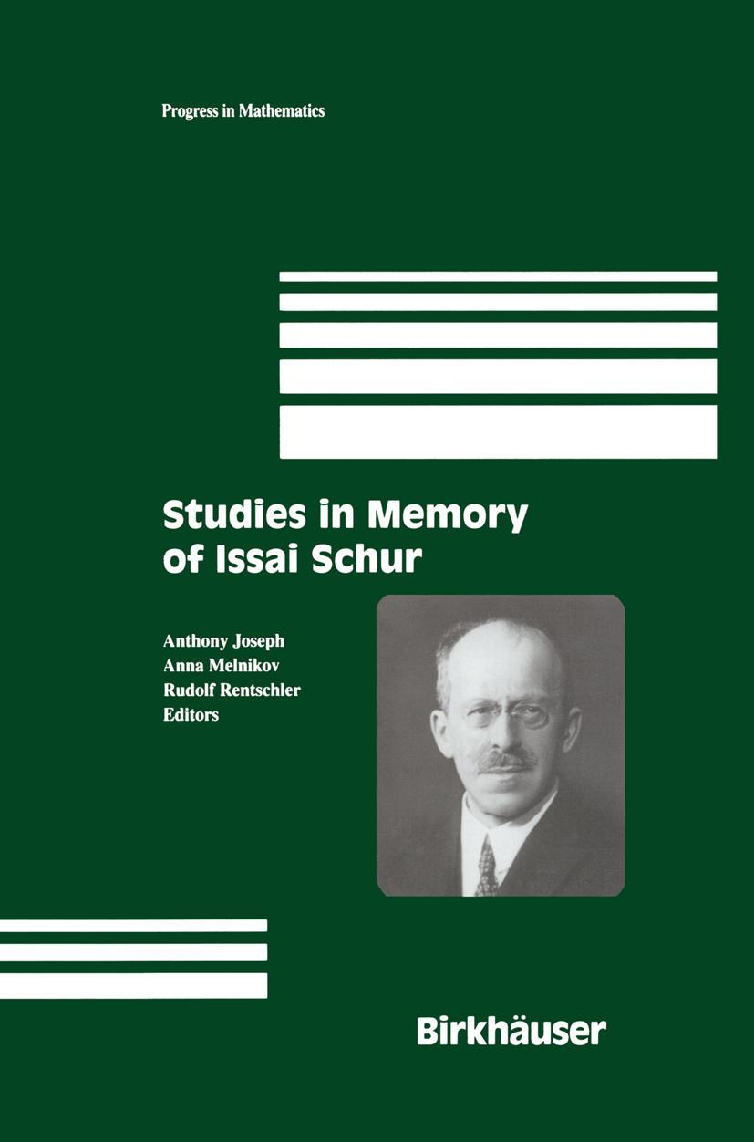 Cover: 9780817642082 | Studies in Memory of Issai Schur | Anthony Joseph (u. a.) | Buch