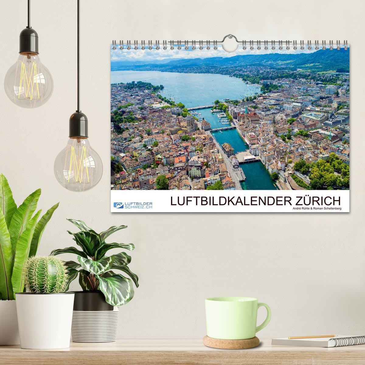 Bild: 9783435120772 | Luftbildkalender Zürich (Wandkalender 2025 DIN A4 quer), CALVENDO...