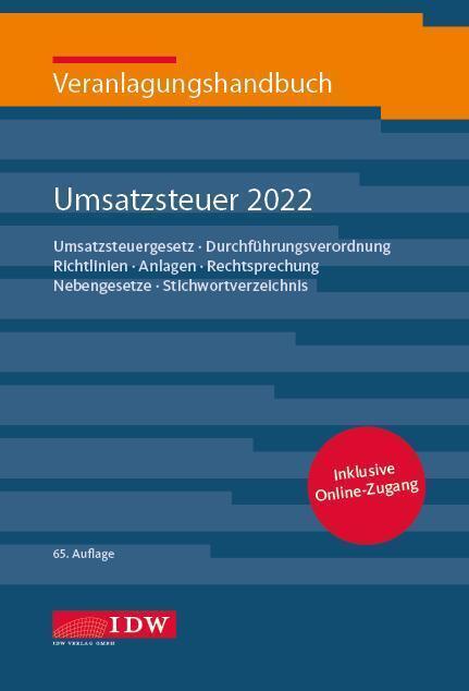 Cover: 9783802127786 | Veranlagungshandb. Umsatzsteuer 2022, 65. A., m. 1 E-Book, m. 1 Buch