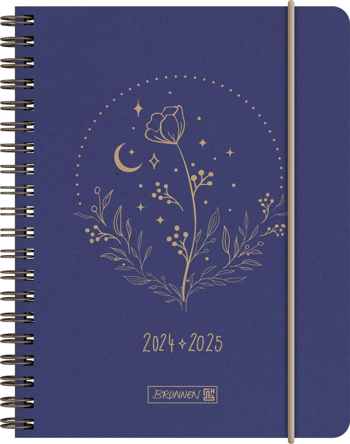 Cover: 4061947119145 | Schülerkalender 2024/2025 "Moon Flower", 2 Seiten = 1 Woche, A6,...