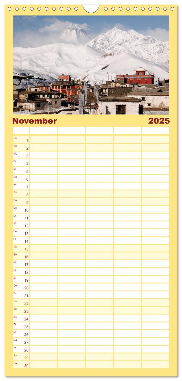 Bild: 9783457111635 | Familienplaner 2025 - Nepal mit 5 Spalten (Wandkalender, 21 x 45...