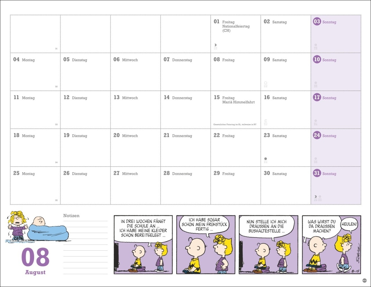 Bild: 9783756405244 | Peanuts Monatsplaner 2025 | Kalender | Spiralbindung | 15 S. | Deutsch