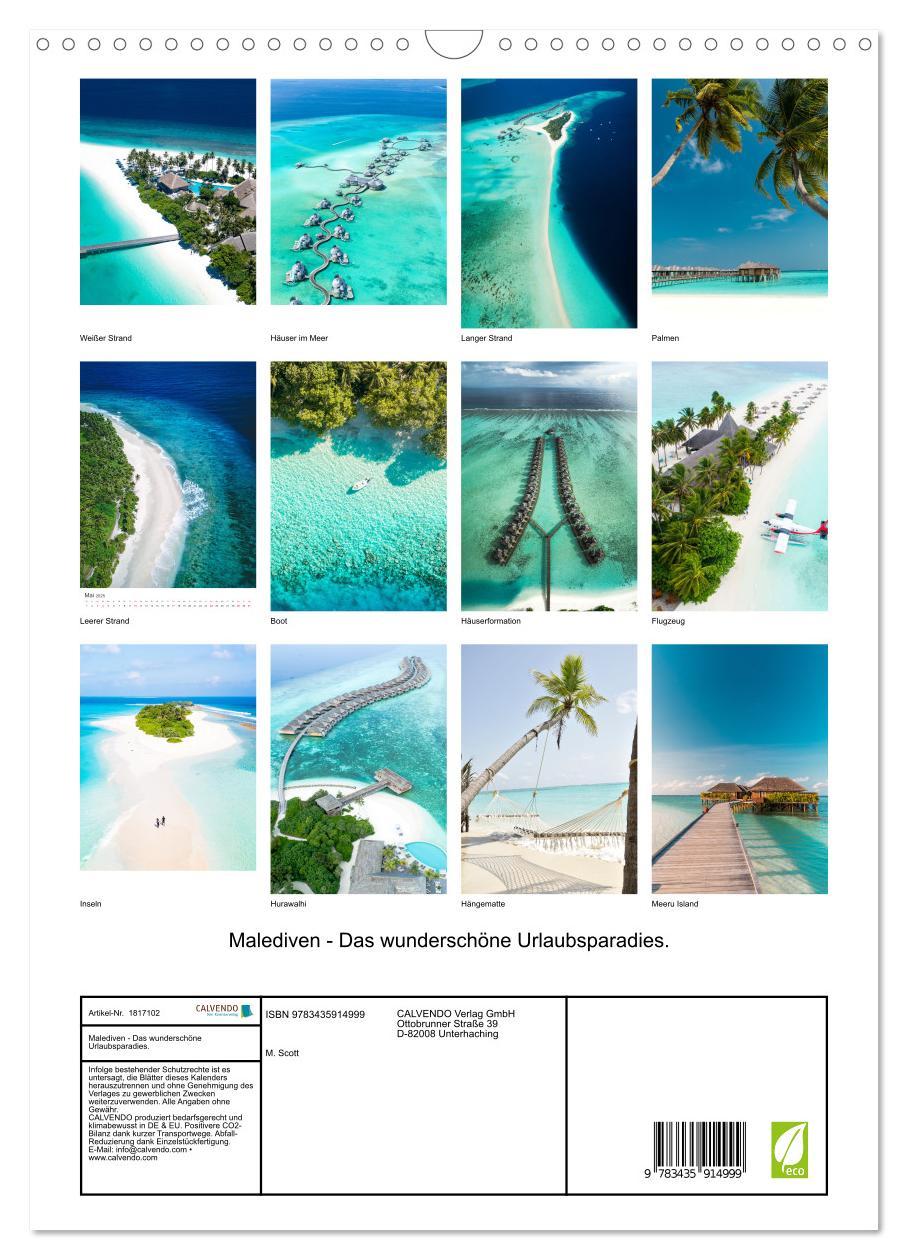 Bild: 9783435914999 | Malediven - Das wunderschöne Urlaubsparadies. (Wandkalender 2025...