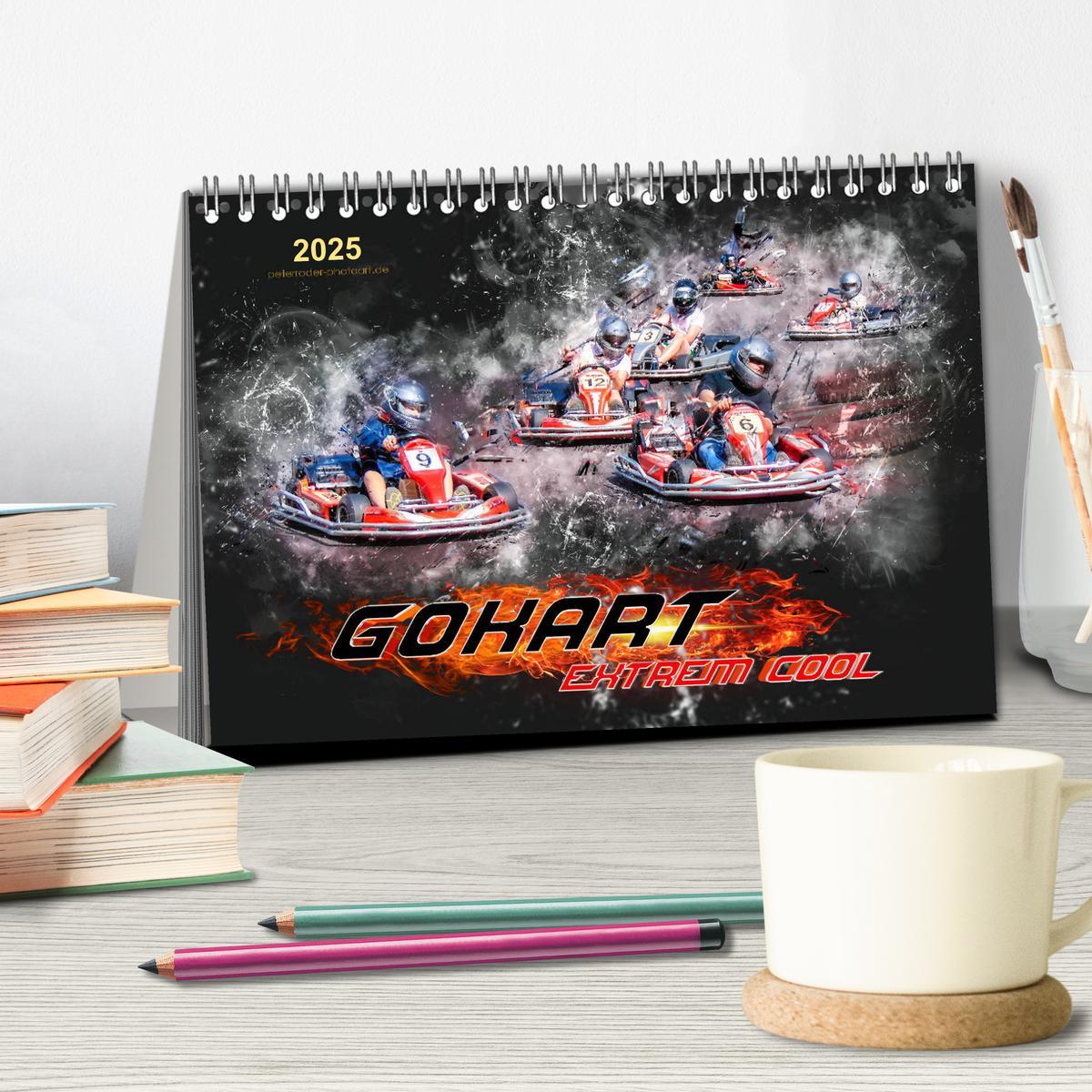 Bild: 9783435386161 | GoKart - extrem cool (Tischkalender 2025 DIN A5 quer), CALVENDO...