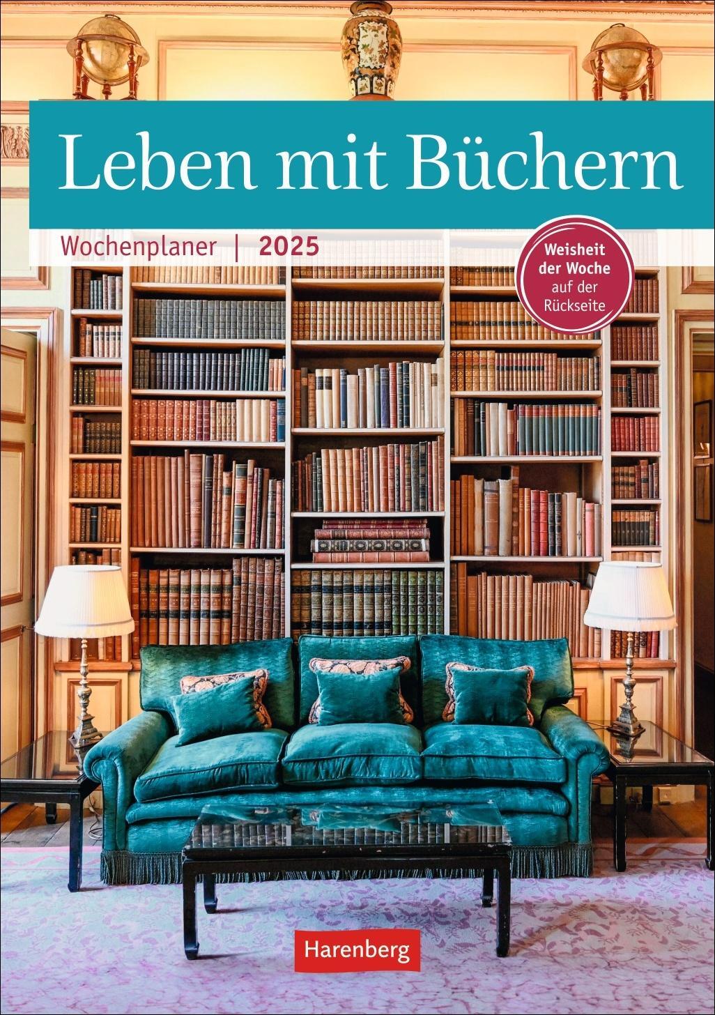 Cover: 9783840034619 | Leben mit Büchern Wochenplaner 2025 - 53 Blatt mit Weisheit der...