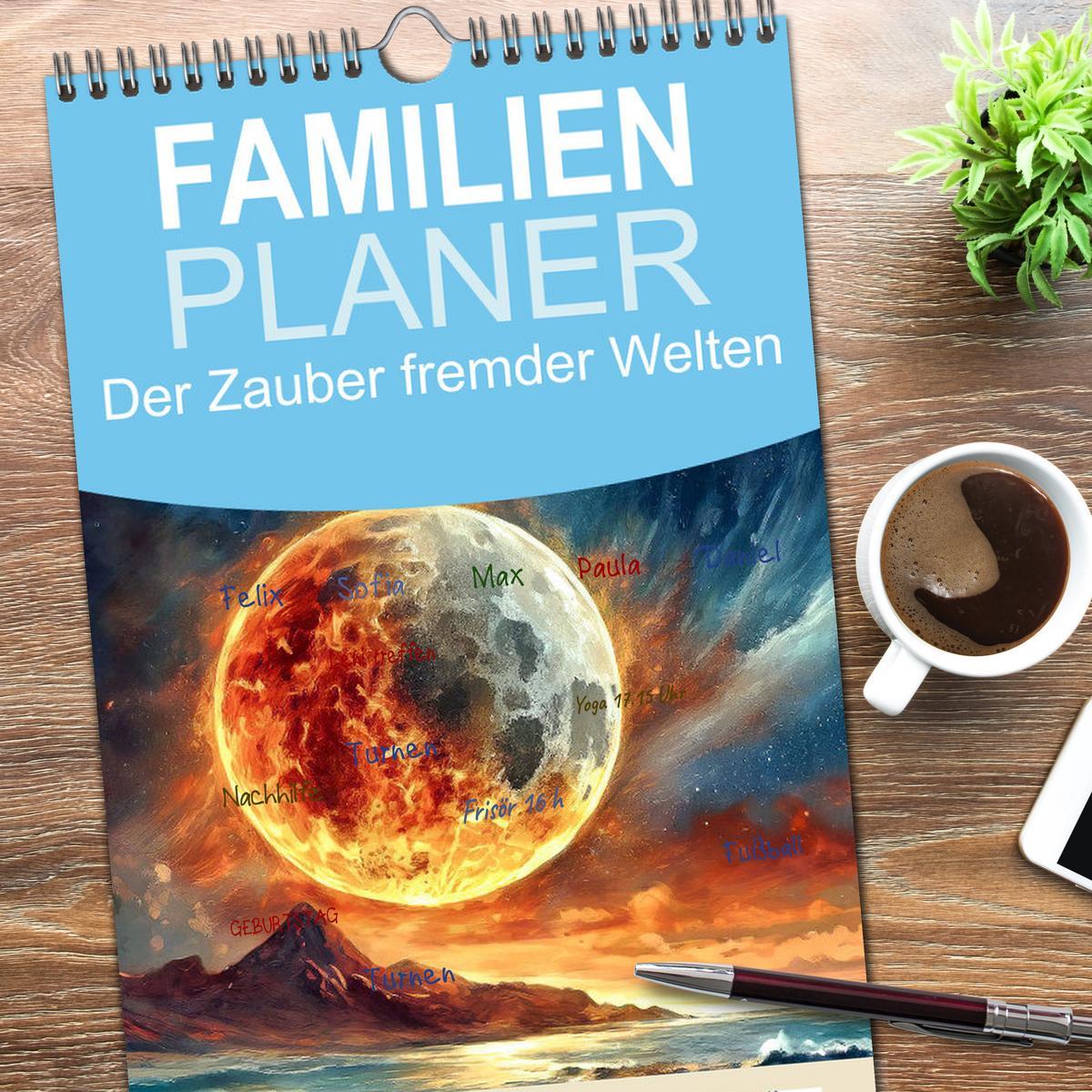 Bild: 9783457154007 | Familienplaner 2025 - Der Zauber fremder Welten mit 5 Spalten...