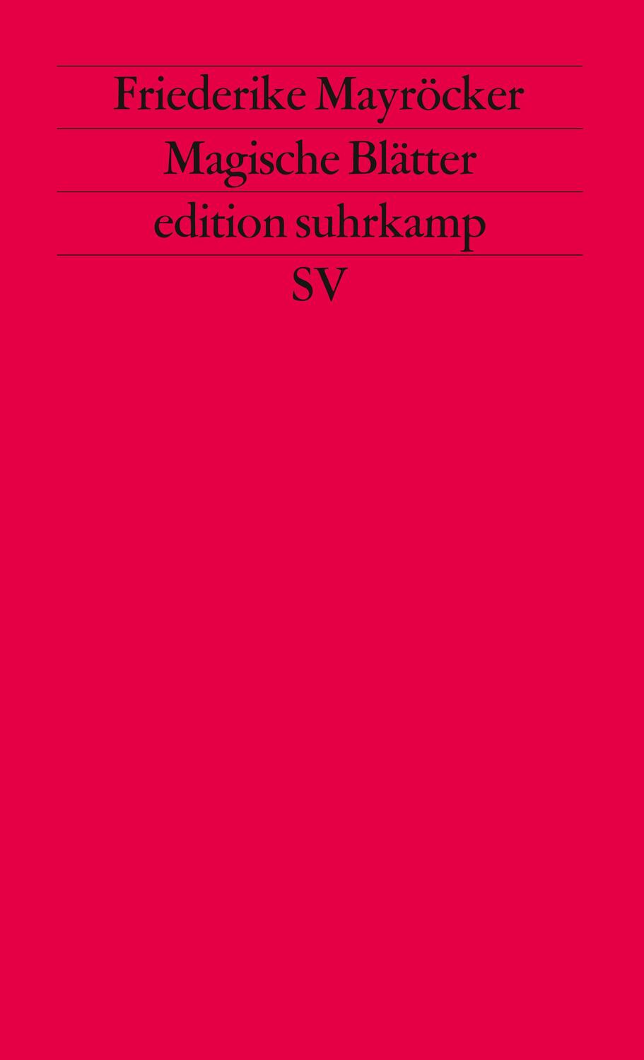 Cover: 9783518112021 | Magische Blätter 1 | Friederike Mayröcker | Taschenbuch | 128 S.