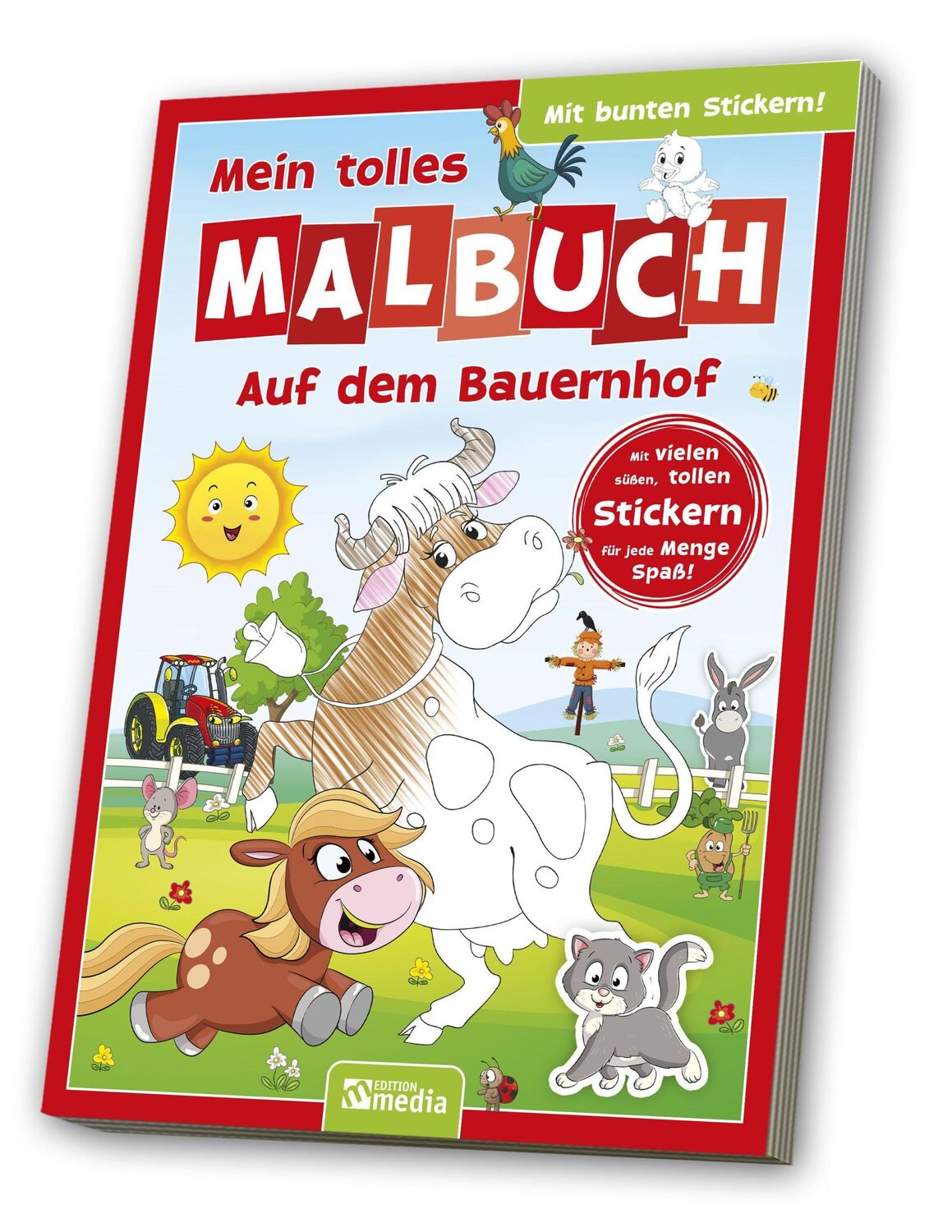 Cover: 4019393920228 | Malbuch mit Stickern: Bauernhof | media Verlagsgsellschaft mbH | 32 S.