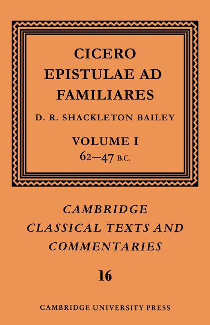 Cover: 9780521606974 | Cicero | Epistulae Ad Familiares: Volume 1, 62 47 B.C. | Taschenbuch