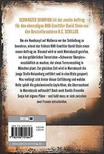 Rückseite: 9782496701647 | Schwarzer Skorpion | B. C. Schiller | Taschenbuch | David Stein | 2019