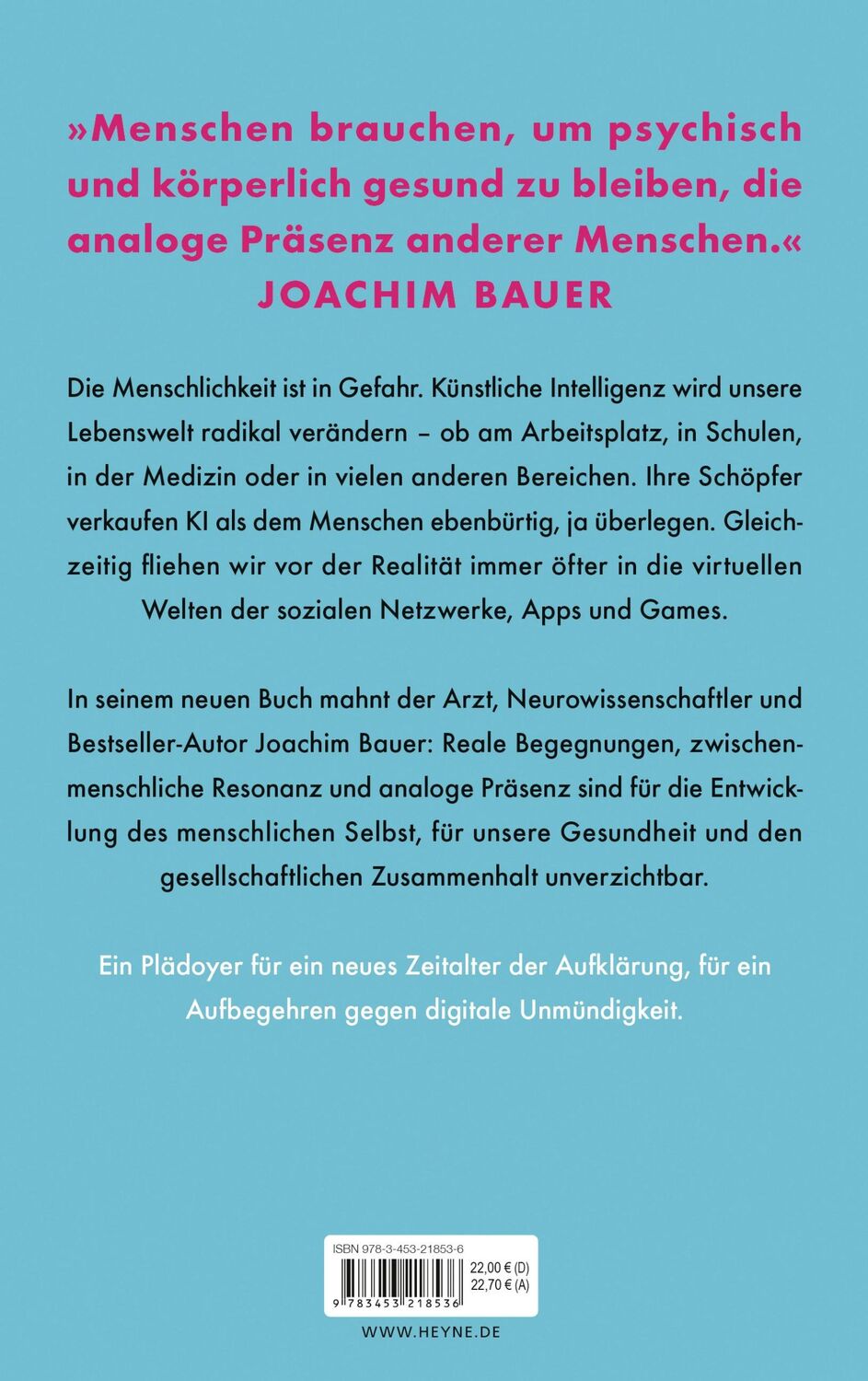 Bild: 9783453218536 | Realitätsverlust | Joachim Bauer | Buch | 240 S. | Deutsch | 2023