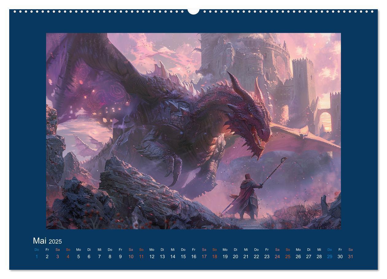 Bild: 9783383821424 | Drachenkrieger (Wandkalender 2025 DIN A2 quer), CALVENDO...