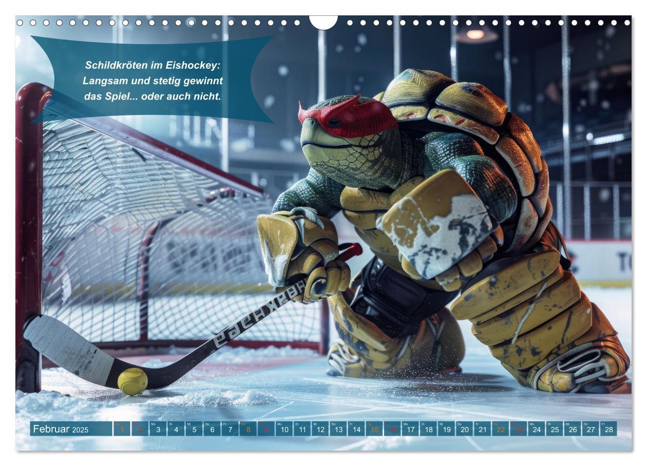 Bild: 9783457160688 | Der tierisch lustige Eishockey Kalender (Wandkalender 2025 DIN A3...