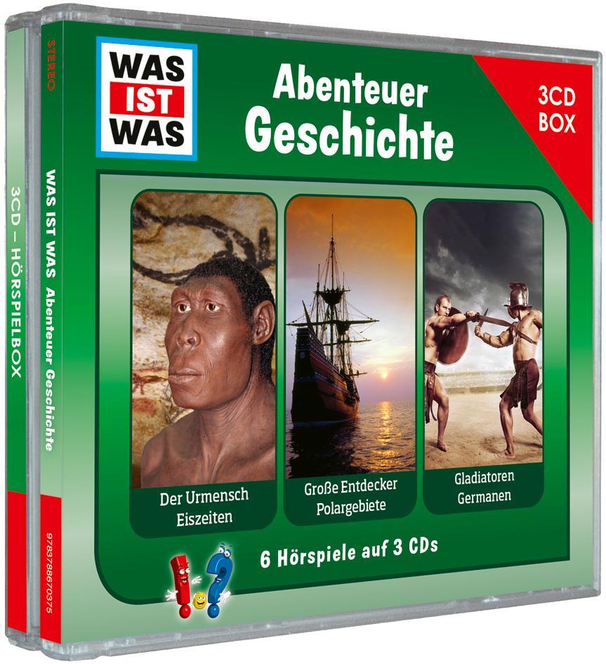 Cover: 9783788670375 | WAS IST WAS 3-CD Hörspielbox. Abenteuer Geschichte | KG | Audio-CD