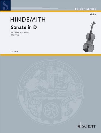 Cover: 9790001035101 | Sonata in D Major op. 11/2 | Paul Hindemith | Buch | 1984
