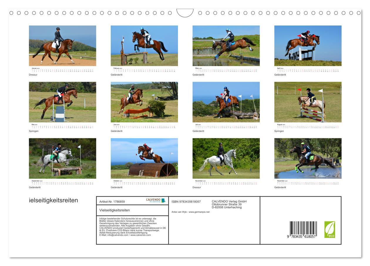 Bild: 9783435618057 | Vielseitigkeitsreiten (Wandkalender 2025 DIN A3 quer), CALVENDO...