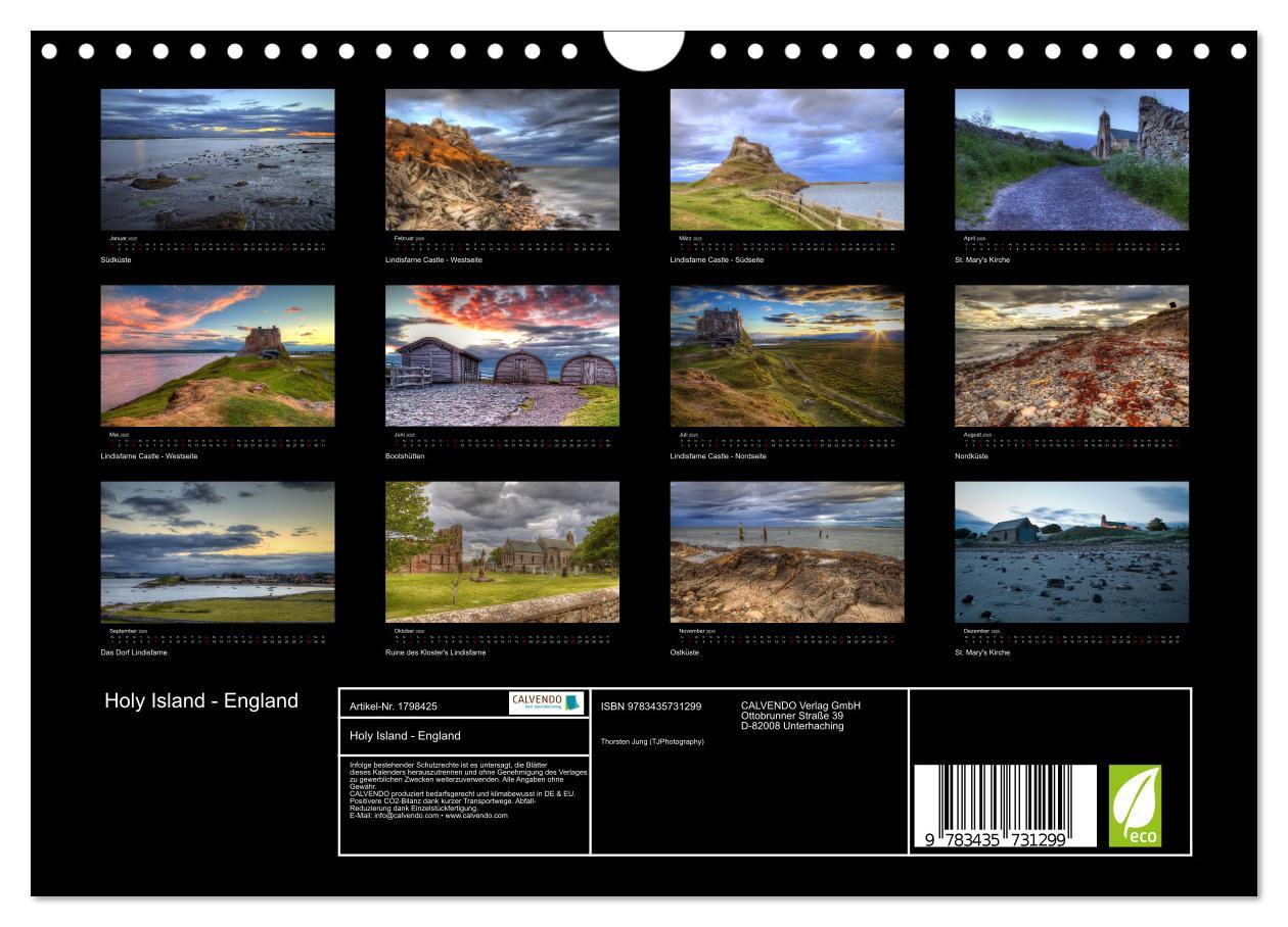 Bild: 9783435731299 | Holy Island - England (Wandkalender 2025 DIN A4 quer), CALVENDO...