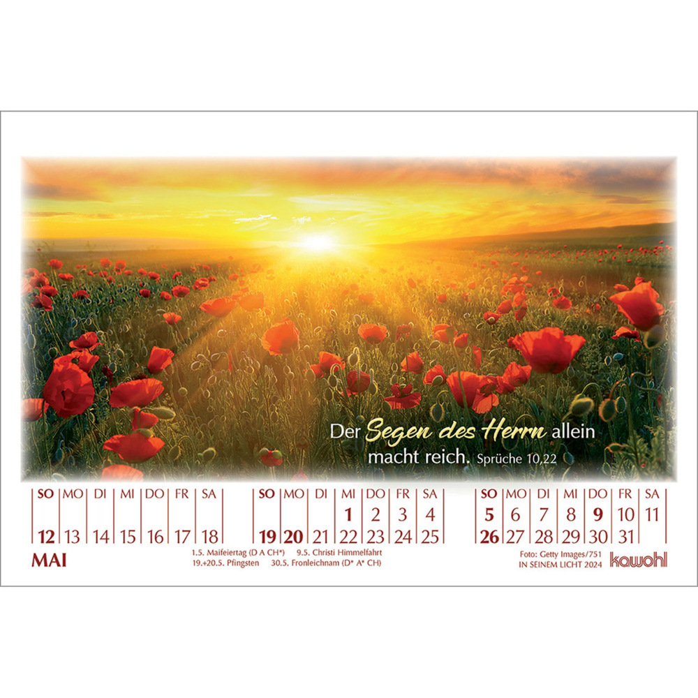 Bild: 9783754895047 | In seinem Licht 2024 | Kalender mit Stimmungsbildern und Bibelworten