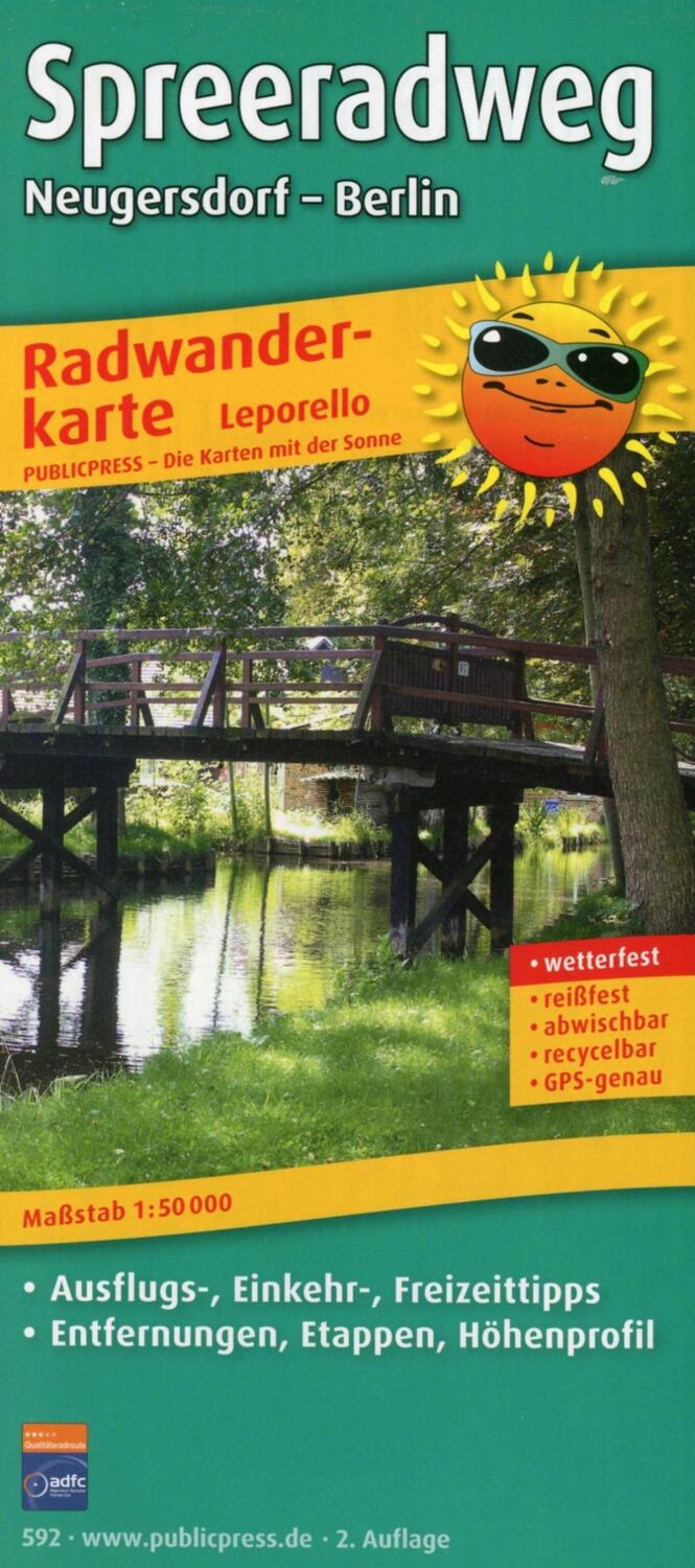 Cover: 9783899205923 | Radwanderkarte Spreeradweg 1 : 50 000 | (Land-)Karte | Deutsch | 2017