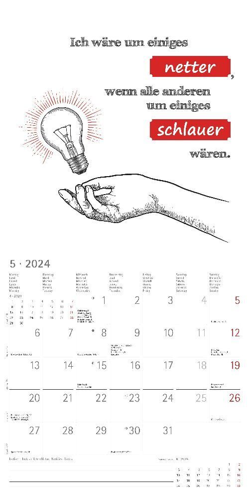 Bild: 4251732335588 | Sprüche 2024 - Broschürenkalender 30x30 cm (30x60 geöffnet) -...