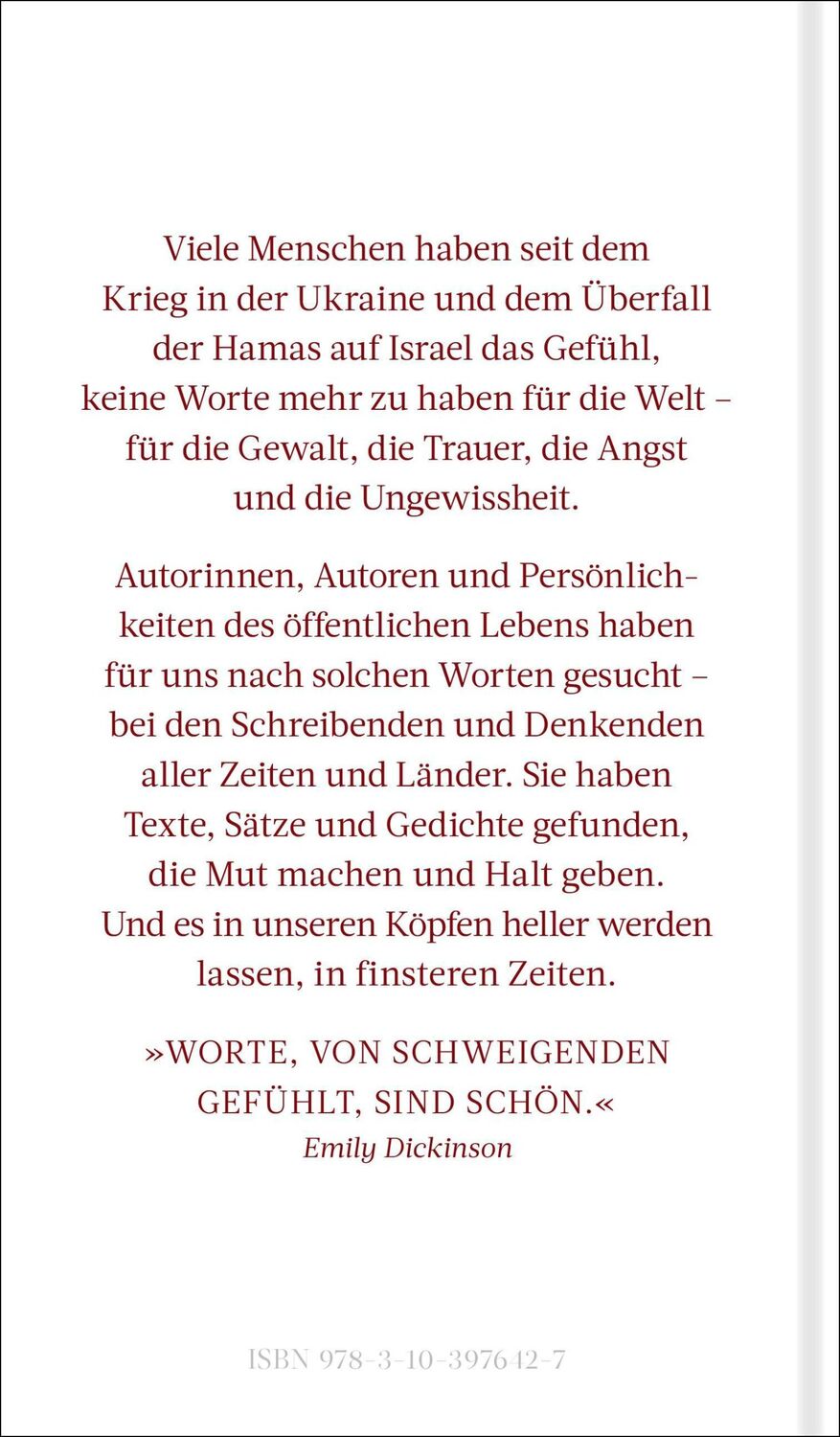 Rückseite: 9783103976427 | Worte in finsteren Zeiten | Oliver Vogel (u. a.) | Buch | 256 S.