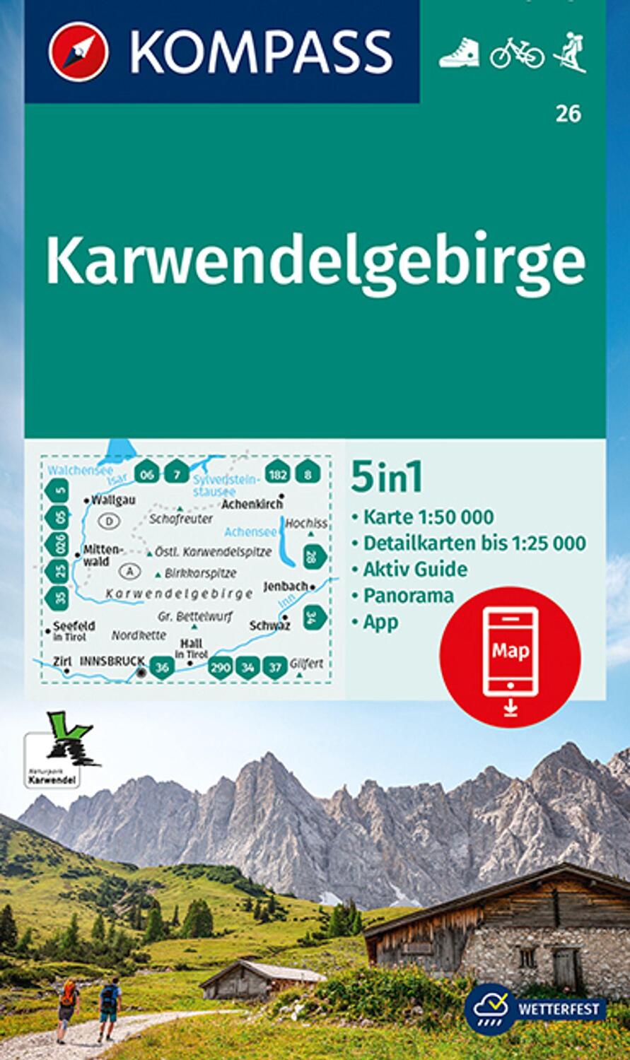 Cover: 9783991212645 | KOMPASS Wanderkarte 26 Karwendelgebirge 1:50.000 | KOMPASS-Karten GmbH