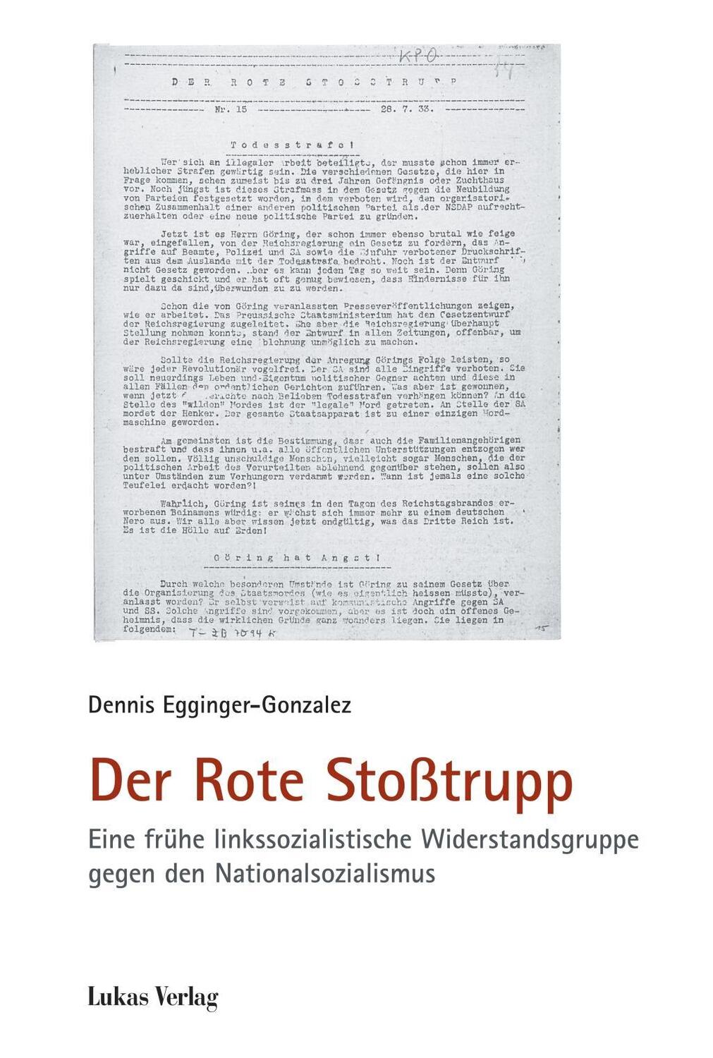 Cover: 9783867322744 | Der Rote Stoßtrupp | Dennis Egginger-Gonzalez | Buch | 794 S. | 2018