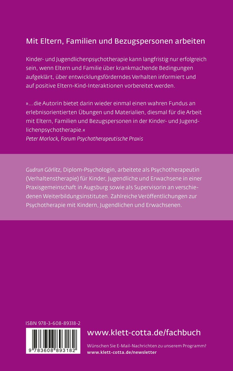 Rückseite: 9783608893182 | Psychotherapie für Kinder und Familien | Gudrun Görlitz | Taschenbuch