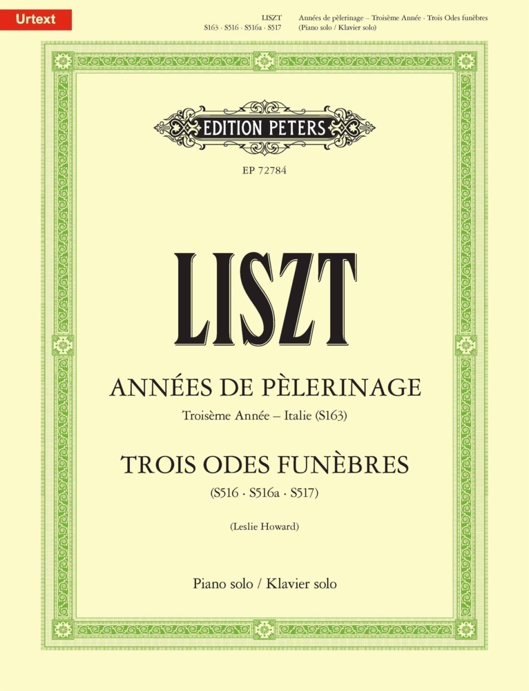 Cover: 9790577011103 | Années de pèlerinage. Troisième Année Italie (S163) &amp; Trois Odes...