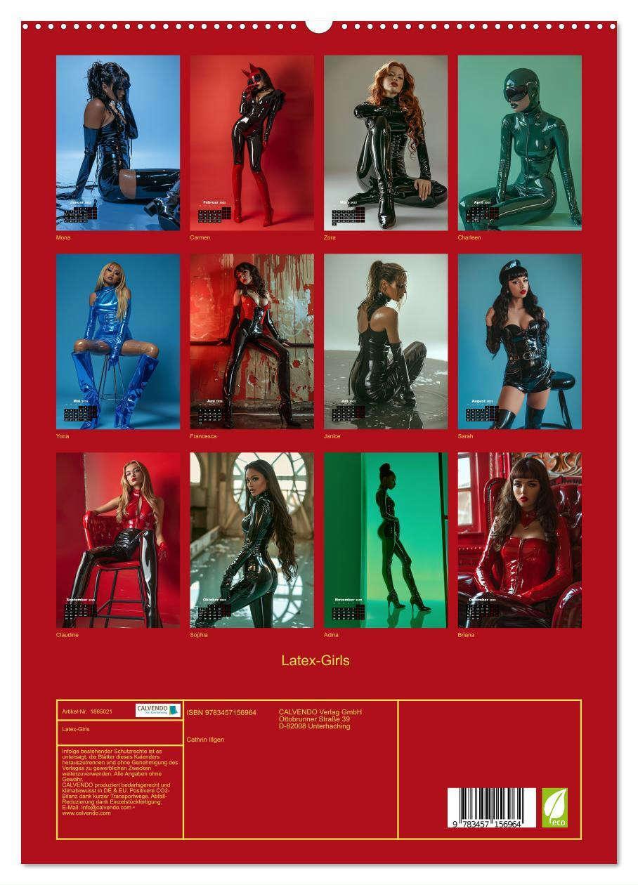 Bild: 9783457156964 | Latex-Girls (hochwertiger Premium Wandkalender 2025 DIN A2 hoch),...