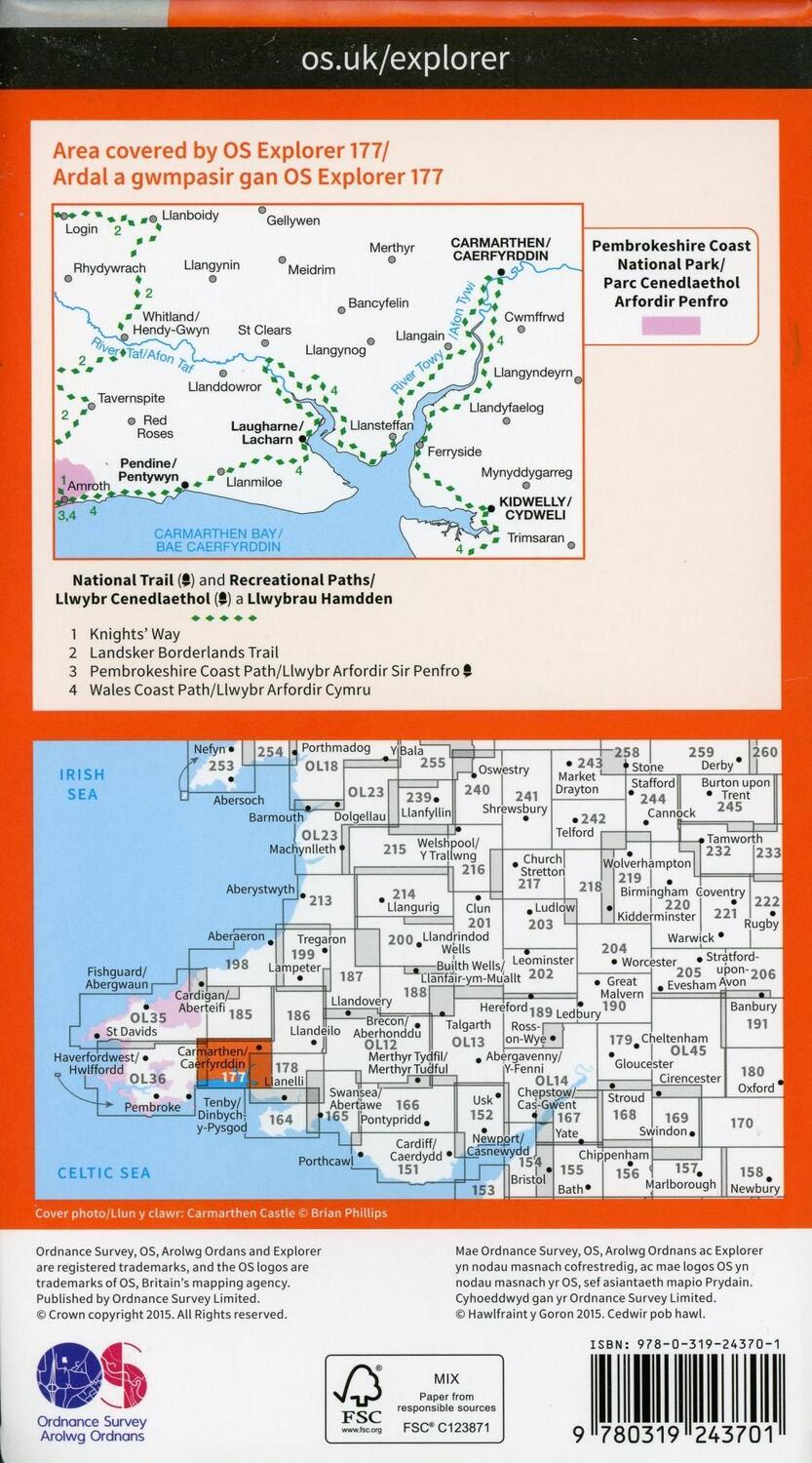 Bild: 9780319243701 | Carmarthen and Kidwelly | Ordnance Survey | (Land-)Karte | Englisch