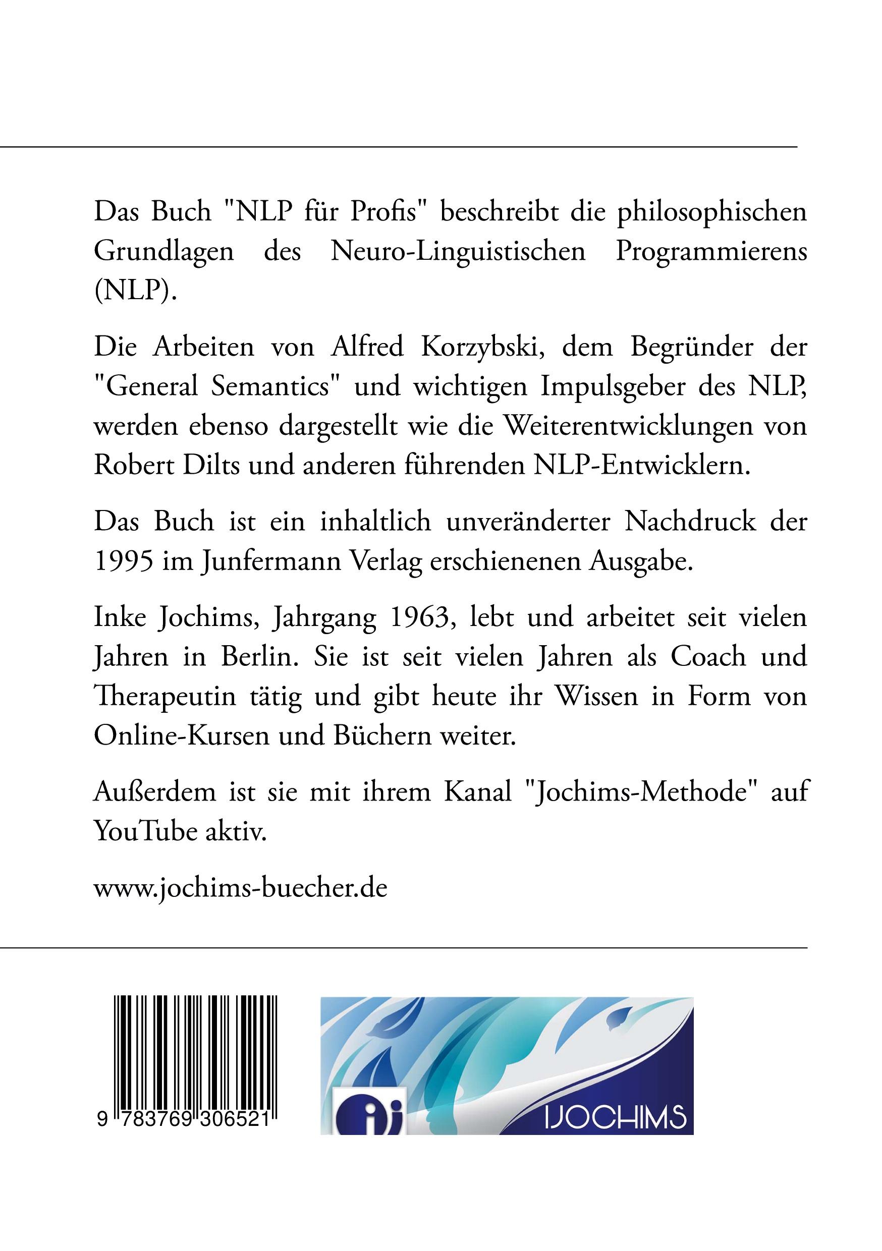 Rückseite: 9783769306521 | NLP für Profis | Glaubenssätze &amp; Sprachmodelle | Inke Jochims | Buch