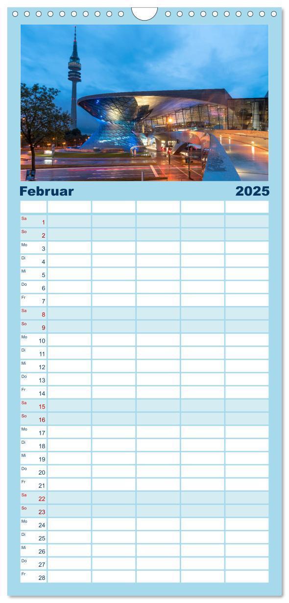 Bild: 9783457222829 | Familienplaner 2025 - Abend in München mit 5 Spalten (Wandkalender,...