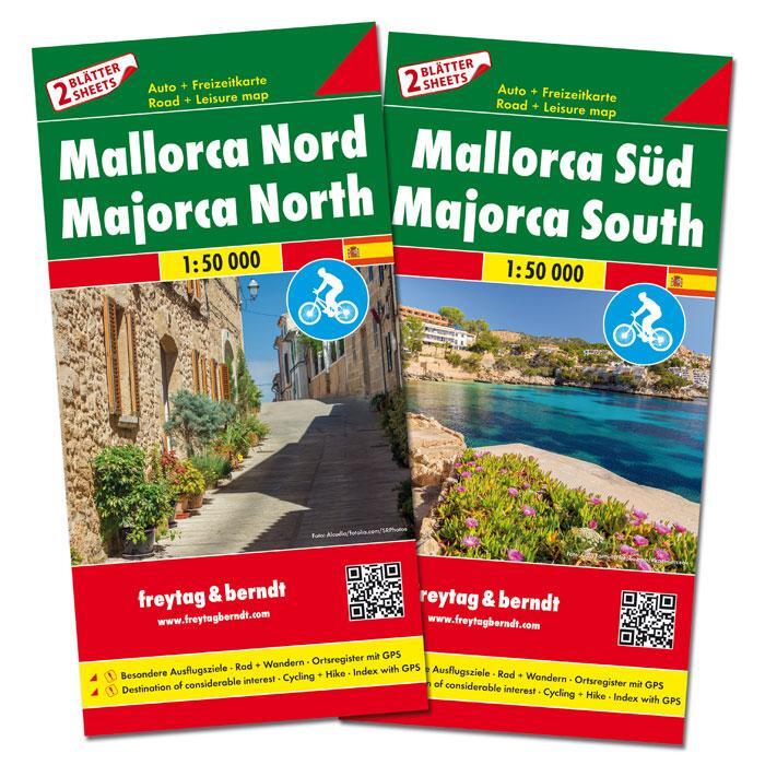Cover: 9783707916553 | Mallorca Nord und Süd, Set, Autokarte 1:50.000 | (Land-)Karte | 2016