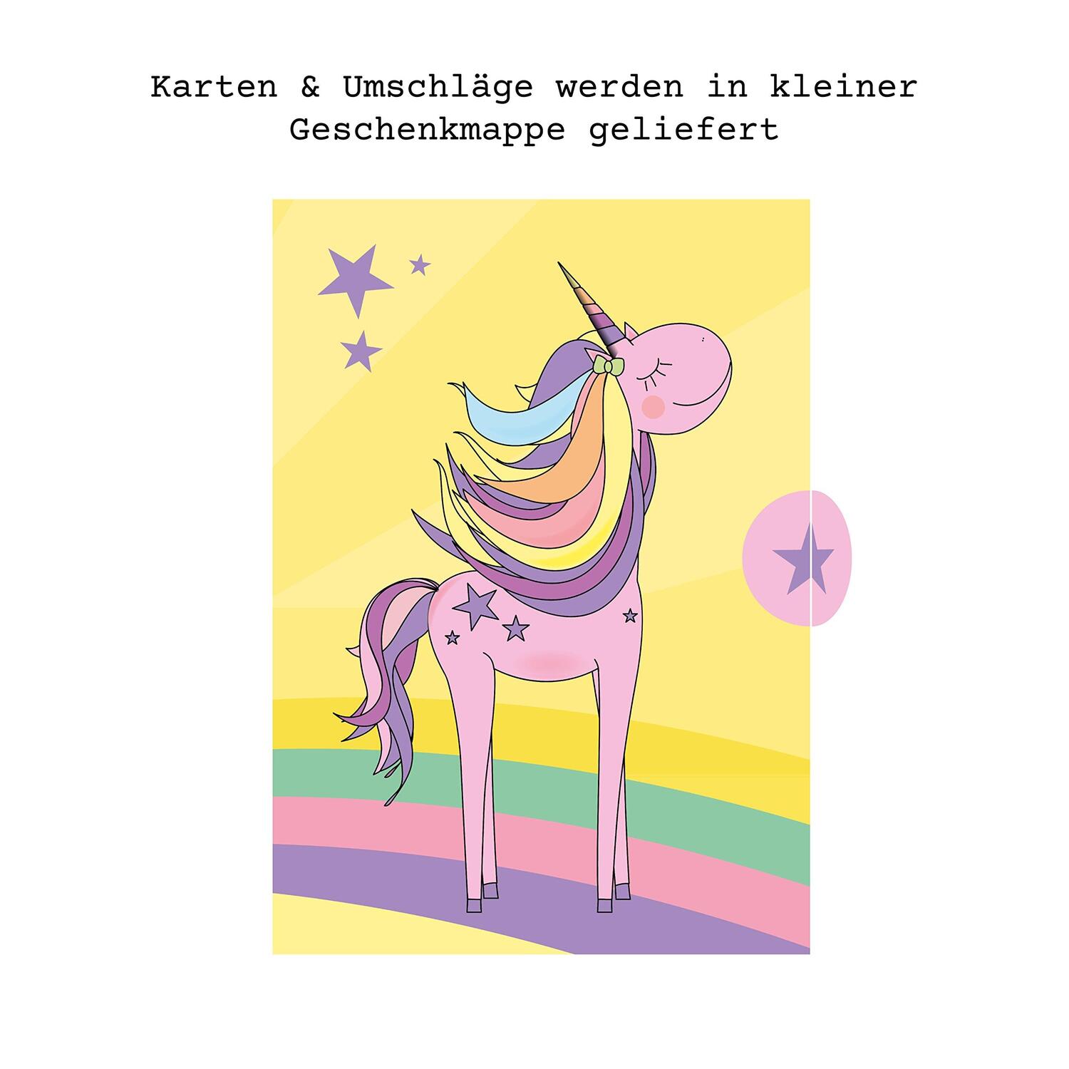 Bild: 9783961114115 | 12 Einladungskarten Geburtstag Einhorn (Mädchen). Handgemachte...