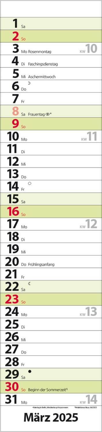 Bild: 9783731879626 | Streifenplaner Compact Grün 2025 | Verlag Korsch | Kalender | 13 S.