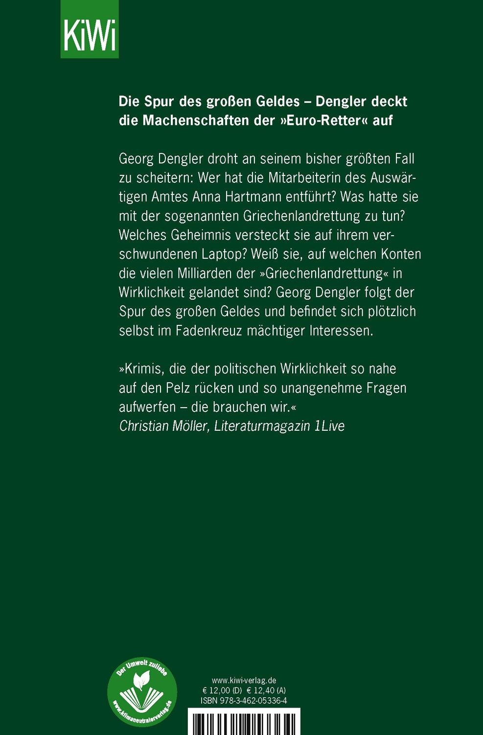 Rückseite: 9783462053364 | Der große Plan | Denglers neunter Fall | Wolfgang Schorlau | Buch