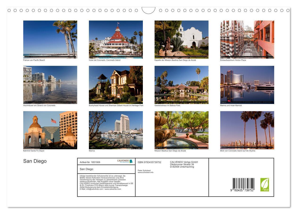 Bild: 9783435739752 | San Diego (Wandkalender 2025 DIN A3 quer), CALVENDO Monatskalender