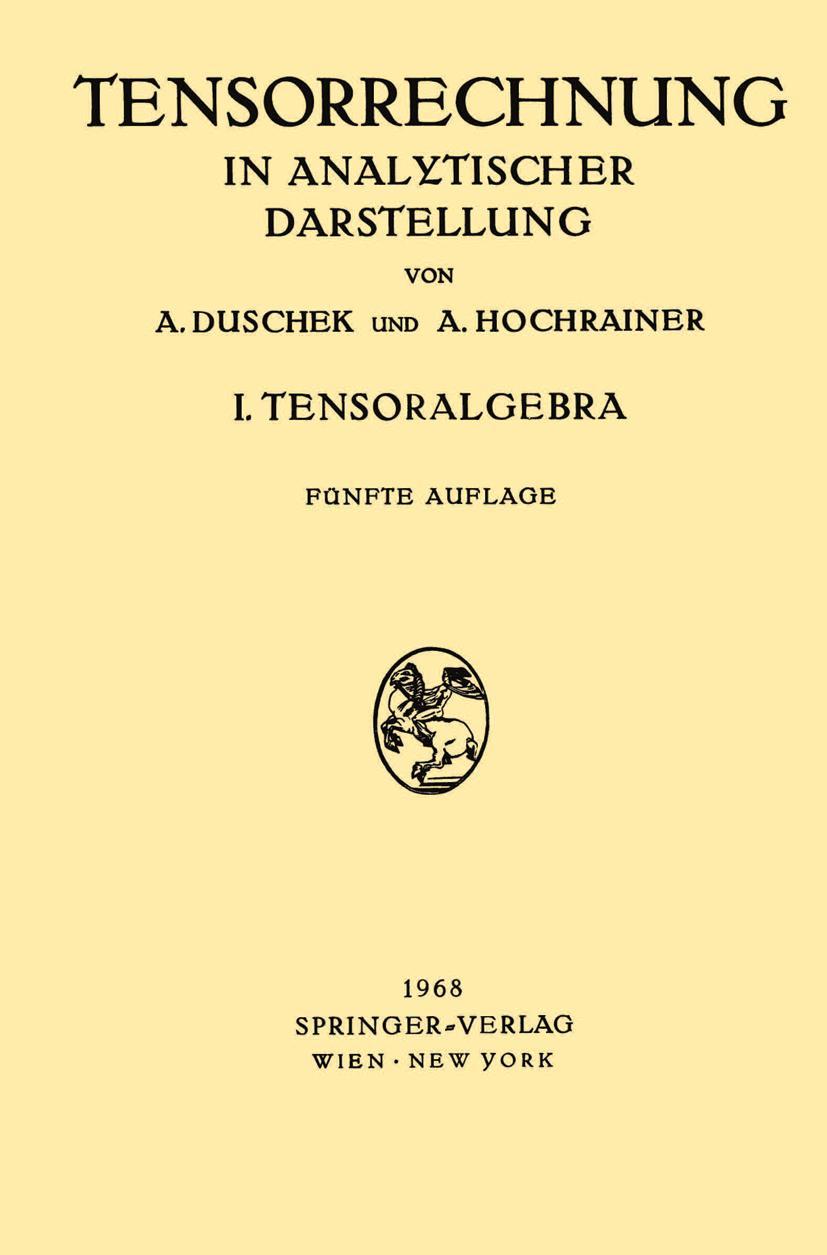 Cover: 9783211808580 | Grundzüge der Tensorrechnung in Analytischer Darstellung | Taschenbuch