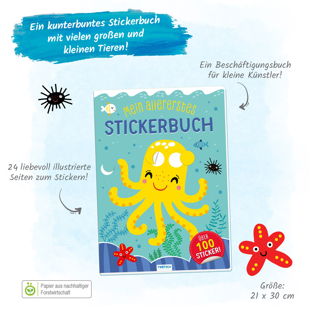 Bild: 9783965528253 | Trötsch Mein allererstes Stickerbuch Tintenfisch | Trötsch Verlag