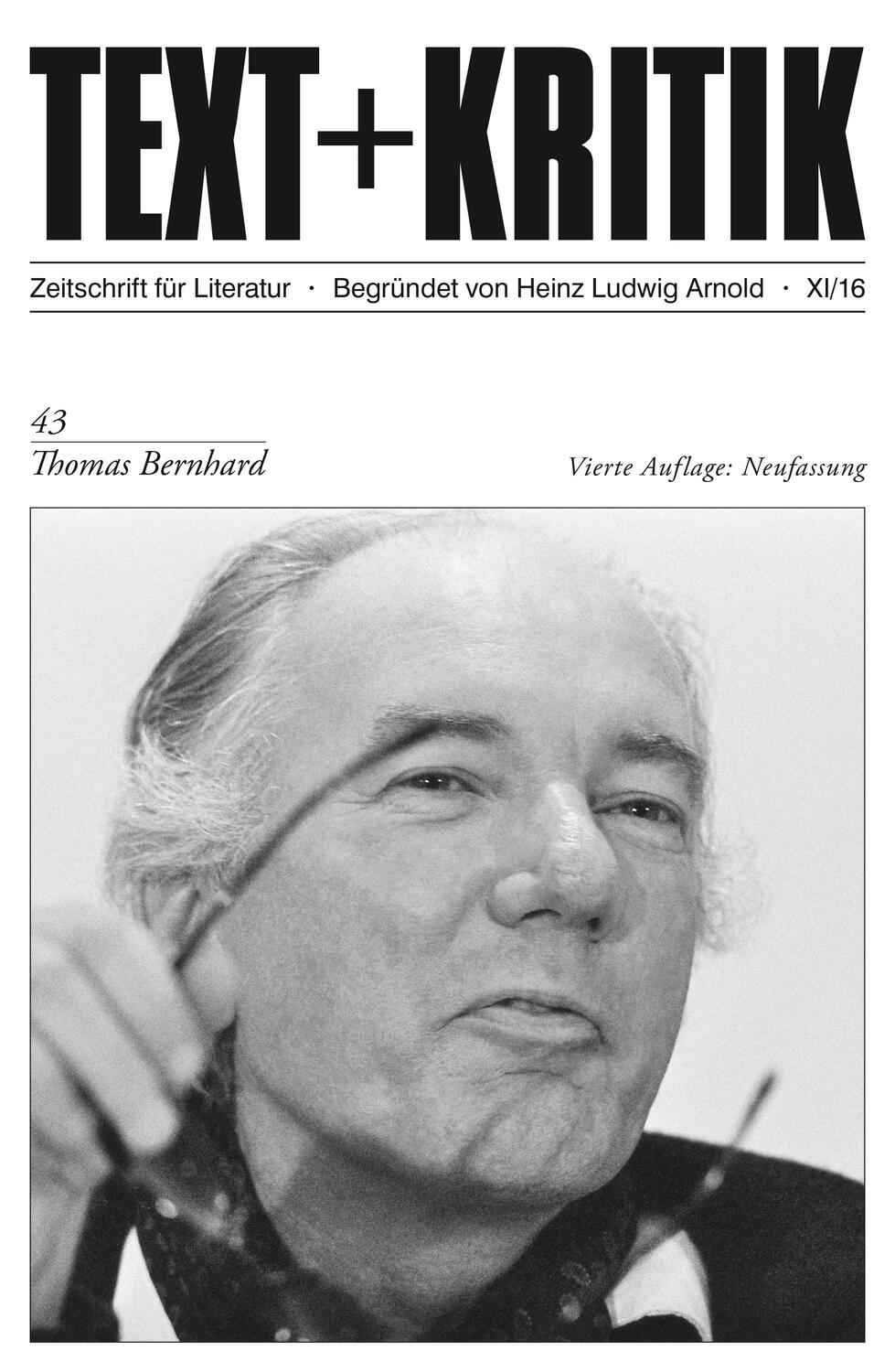 Cover: 9783869165370 | Thomas Bernhard | Taschenbuch | Text und Kritik | Deutsch | 2016