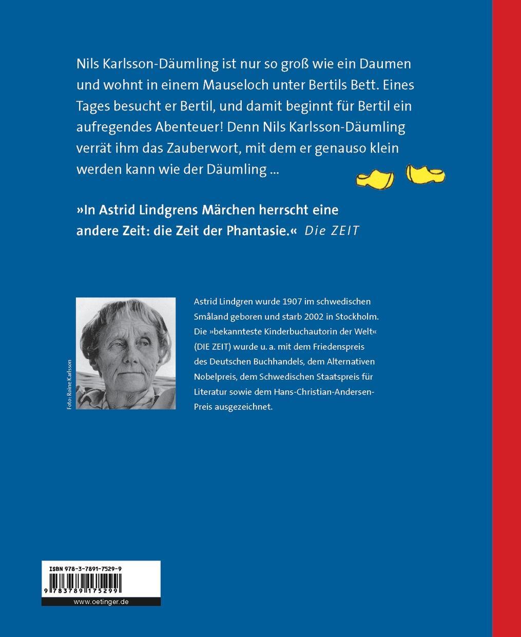 Rückseite: 9783789175299 | Nils Karlsson-Däumling | Astrid Lindgren | Buch | 32 S. | Deutsch