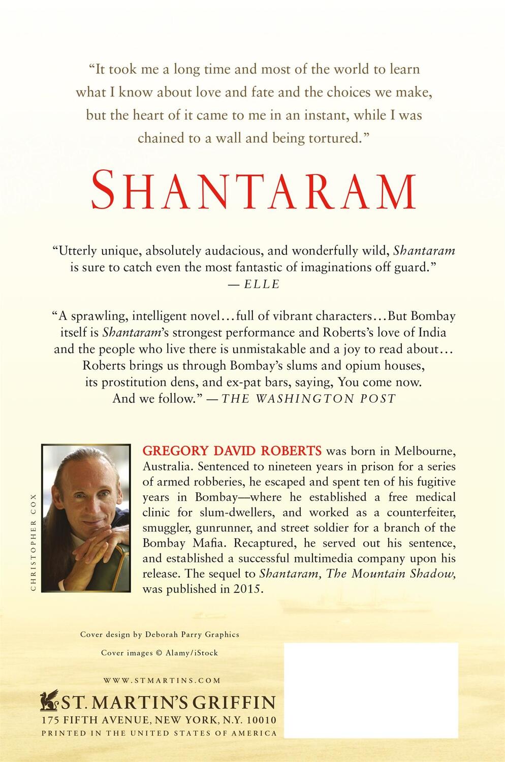 Rückseite: 9780312330538 | Shantaram | A Novel | Gregory David Roberts | Taschenbuch | Englisch