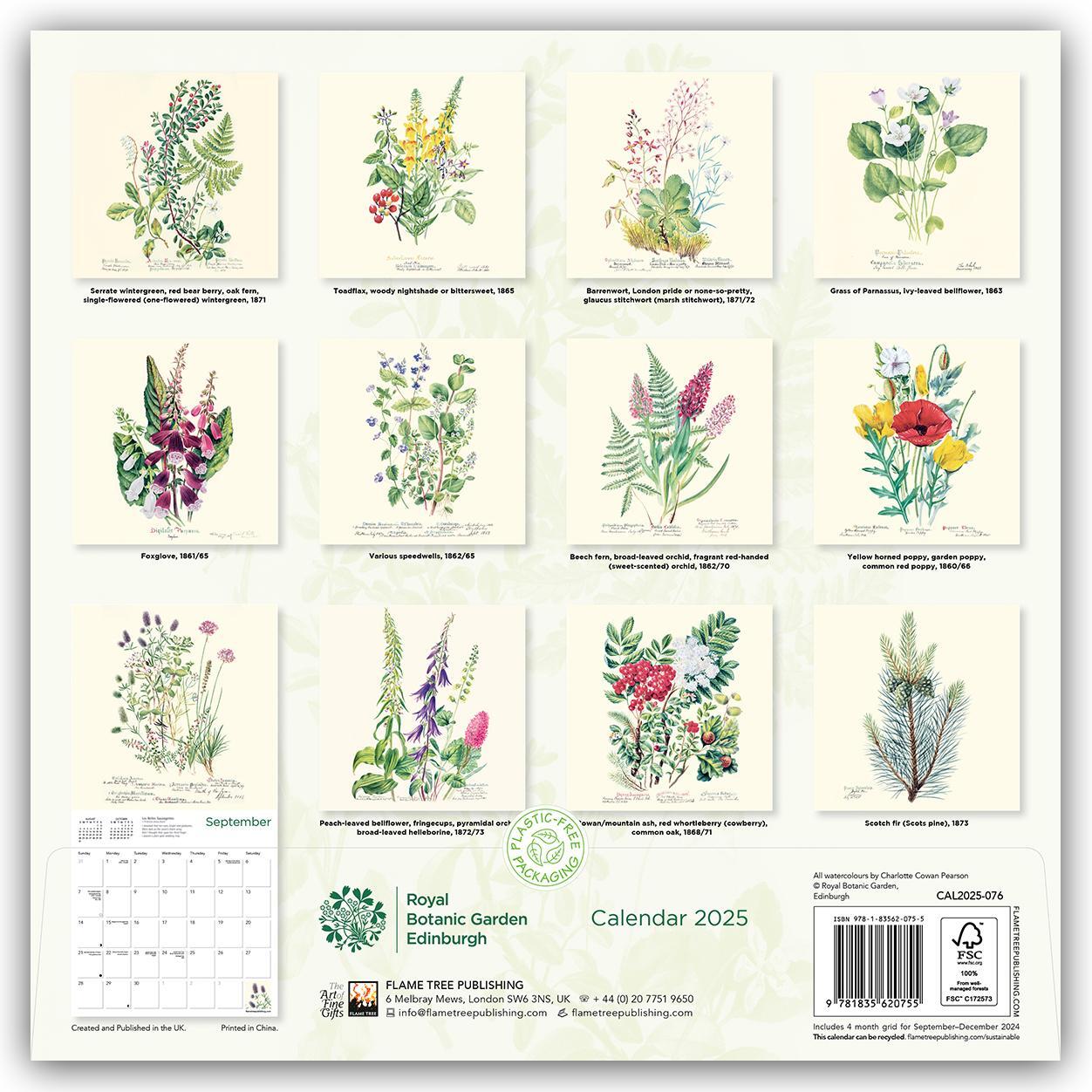 Rückseite: 9781835620755 | Royal Botanic Garden Edinburgh Wall Calendar 2025 (Art Calendar)