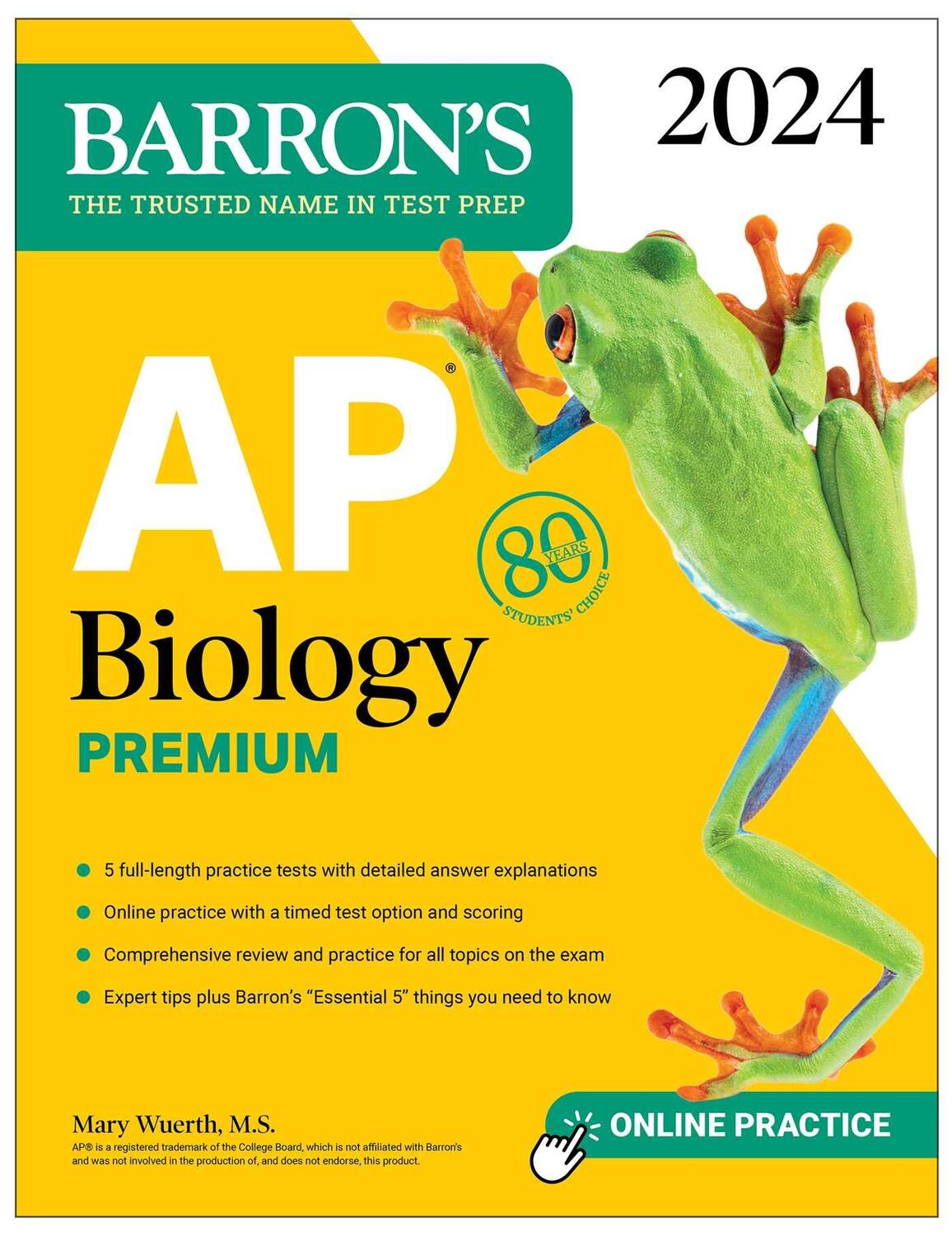 Cover: 9781506287799 | AP Biology Premium, 2024: Comprehensive Review with 5 Practice...