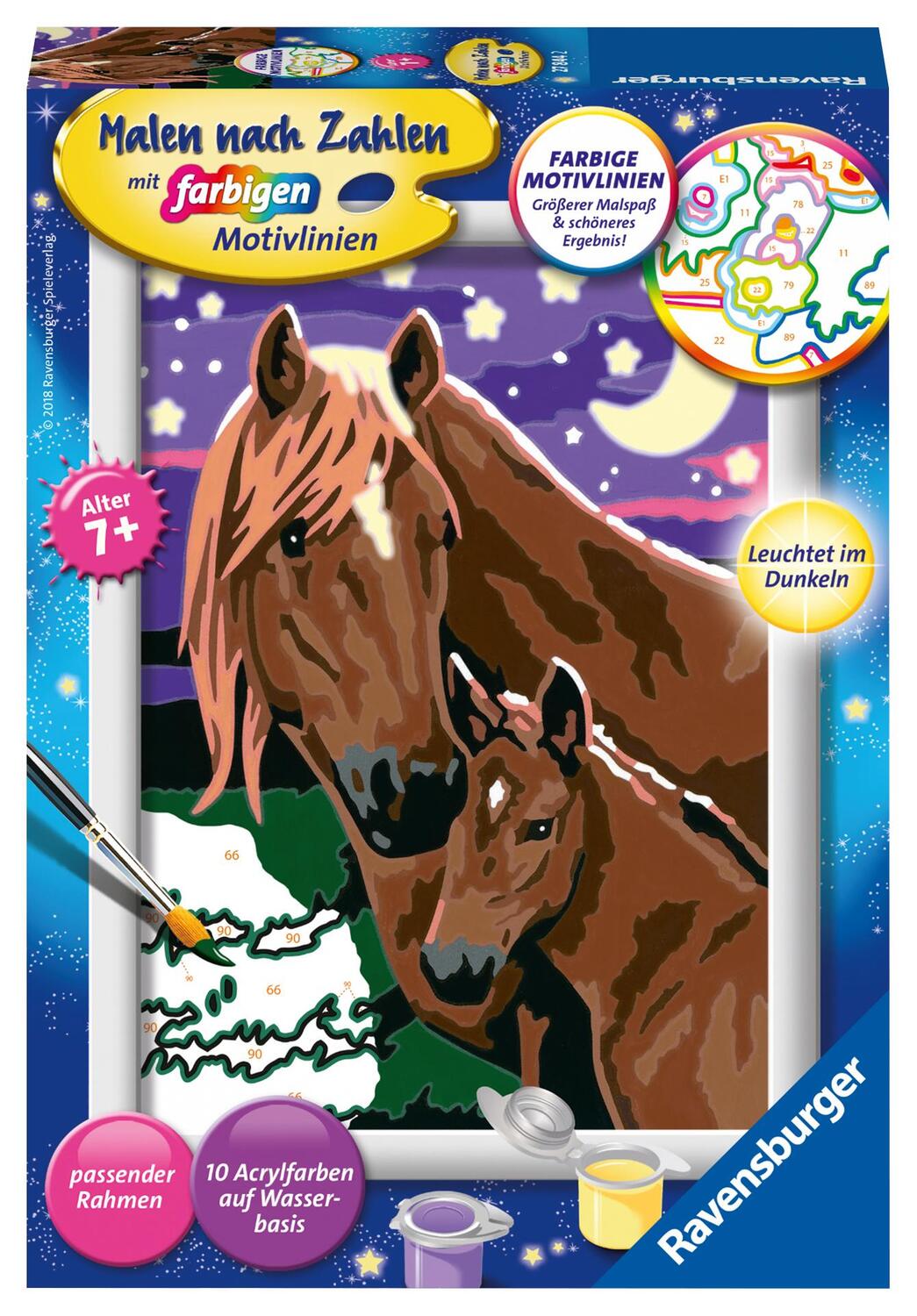 Cover: 4005556278442 | Pferde Malen nach Zahlen Sonderserie E | Mit Leuchtfarbe! | Spiel