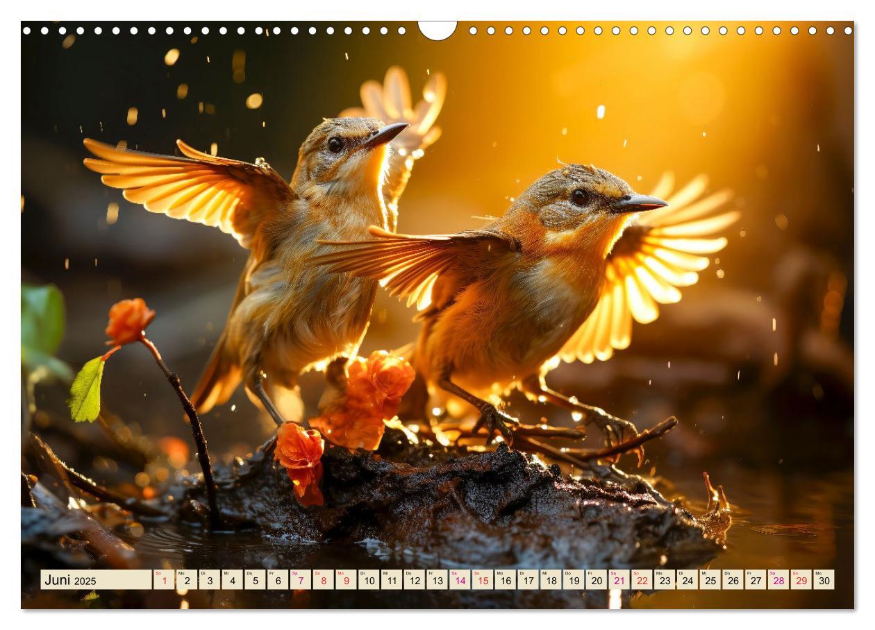 Bild: 9783383842160 | Vögel Alltag (Wandkalender 2025 DIN A3 quer), CALVENDO Monatskalender