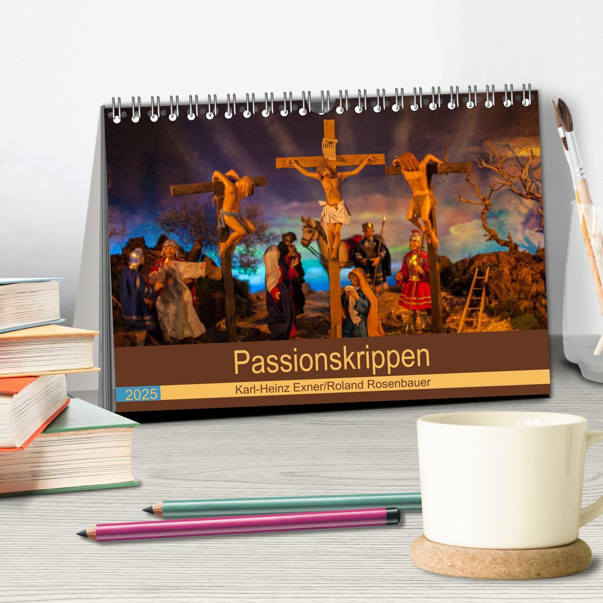 Bild: 9783435376650 | Passionskrippen (Tischkalender 2025 DIN A5 quer), CALVENDO...